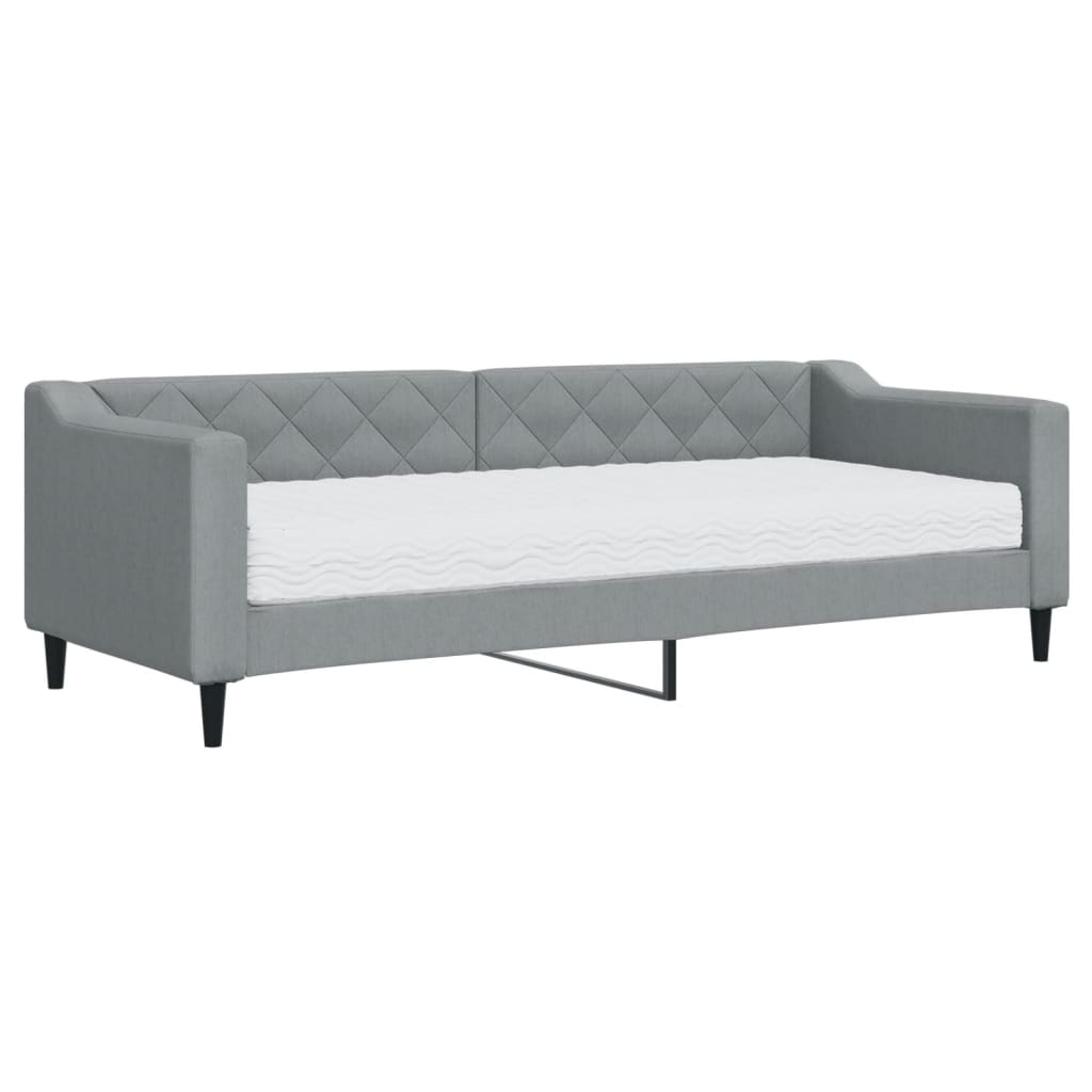 Slaapbank met matras 80x200 cm stof lichtgrijs