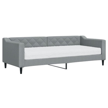 Slaapbank met matras 80x200 cm stof lichtgrijs