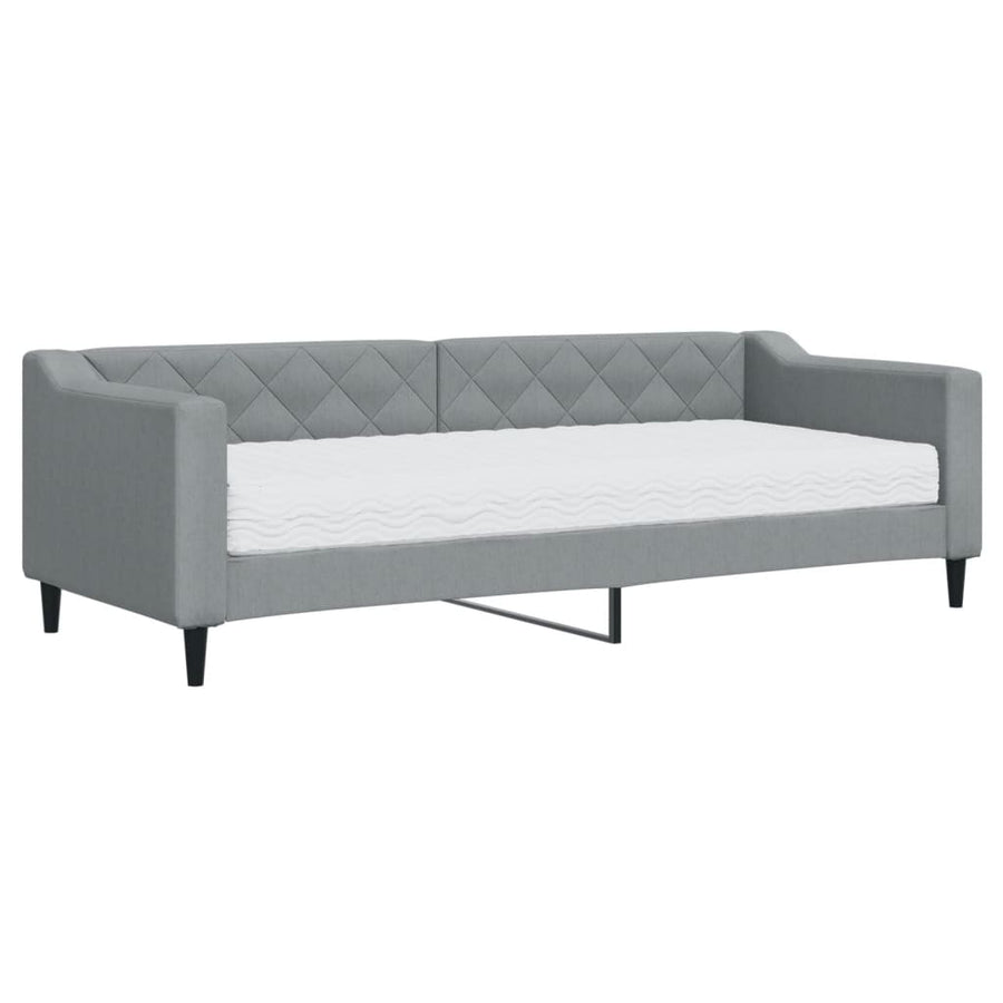 Slaapbank met matras 80x200 cm stof lichtgrijs