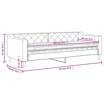 Slaapbank met matras 80x200 cm stof lichtgrijs