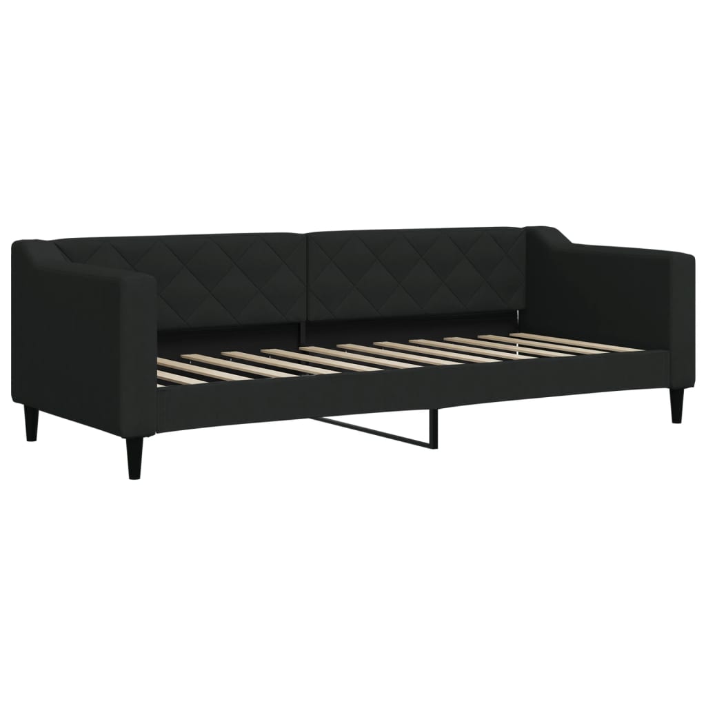 Slaapbank met matras 80x200 cm stof zwart 80 x 200 cm Zwart met matras
