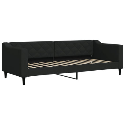 Slaapbank met matras 80x200 cm stof zwart 80 x 200 cm Zwart met matras