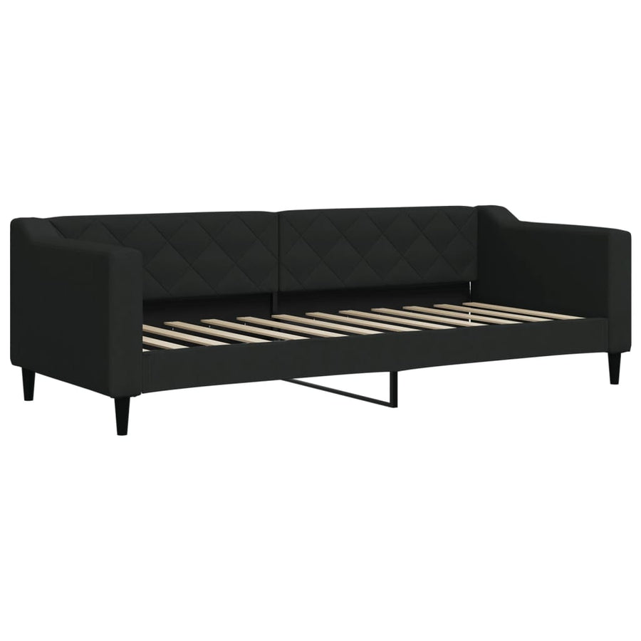 Slaapbank met matras 80x200 cm stof zwart 80 x 200 cm Zwart met matras