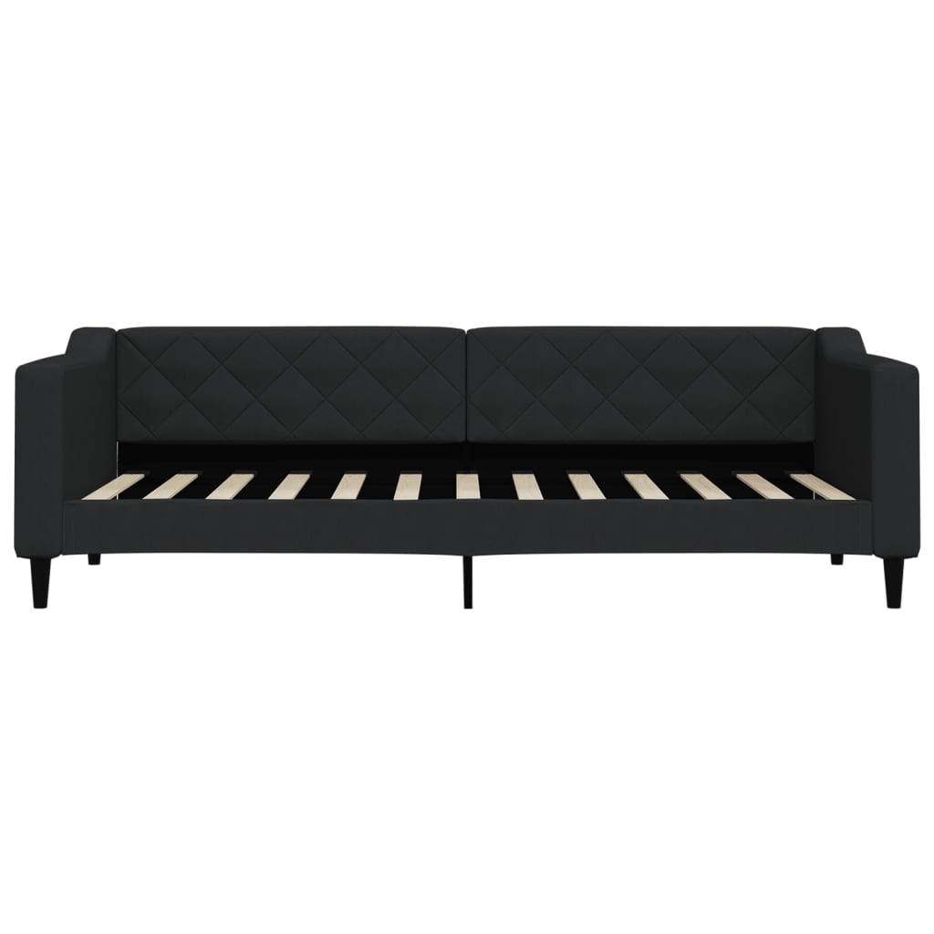 Slaapbank met matras 80x200 cm stof zwart 80 x 200 cm Zwart met matras