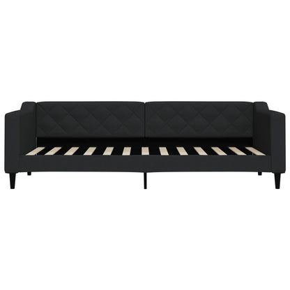 Slaapbank met matras 80x200 cm stof zwart 80 x 200 cm Zwart met matras