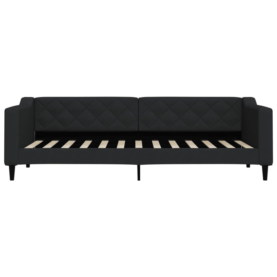 Slaapbank met matras 80x200 cm stof zwart 80 x 200 cm Zwart met matras