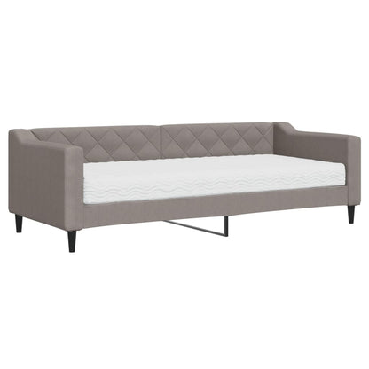 Slaapbank met matras 80x200 cm stof taupe 80 x 200 cm Taupe met matras