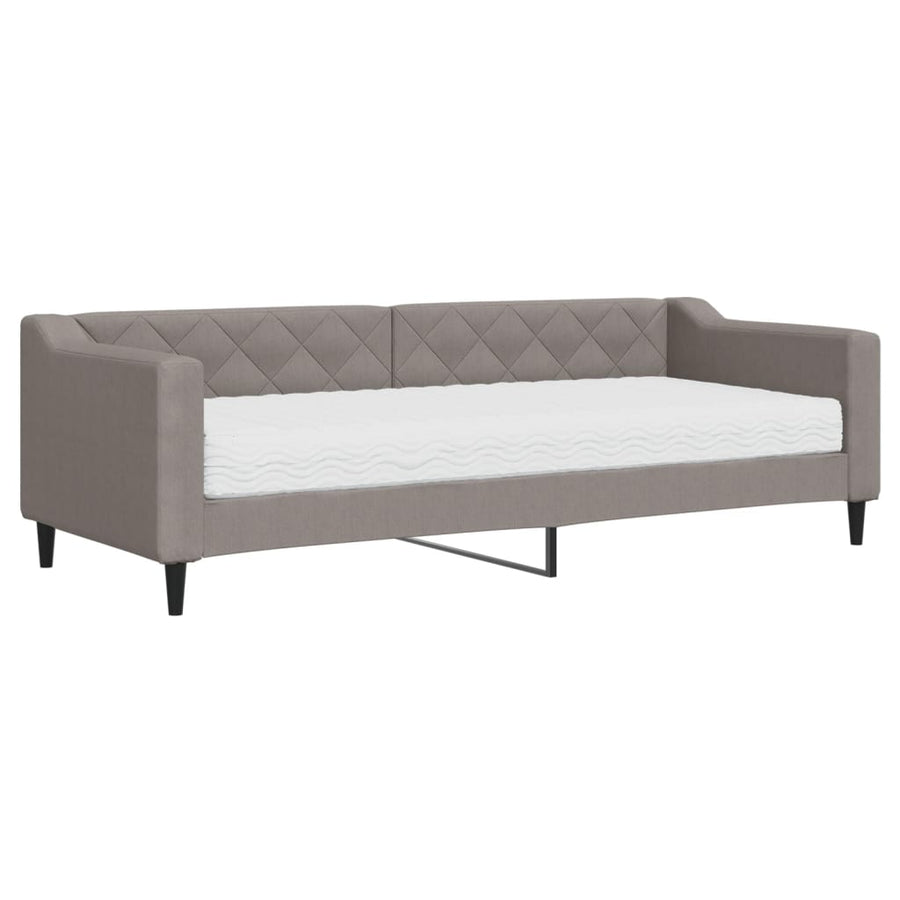 Slaapbank met matras 80x200 cm stof taupe 80 x 200 cm Taupe met matras