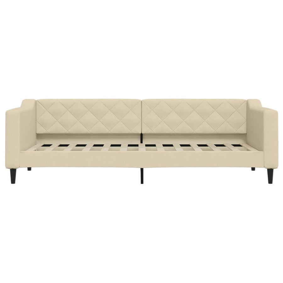 Slaapbank met matras 80x200 cm stof crèmekleurig 80 x 200 cm Crème met matras