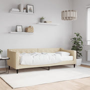 Slaapbank 80x200 cm stof crèmekleurig