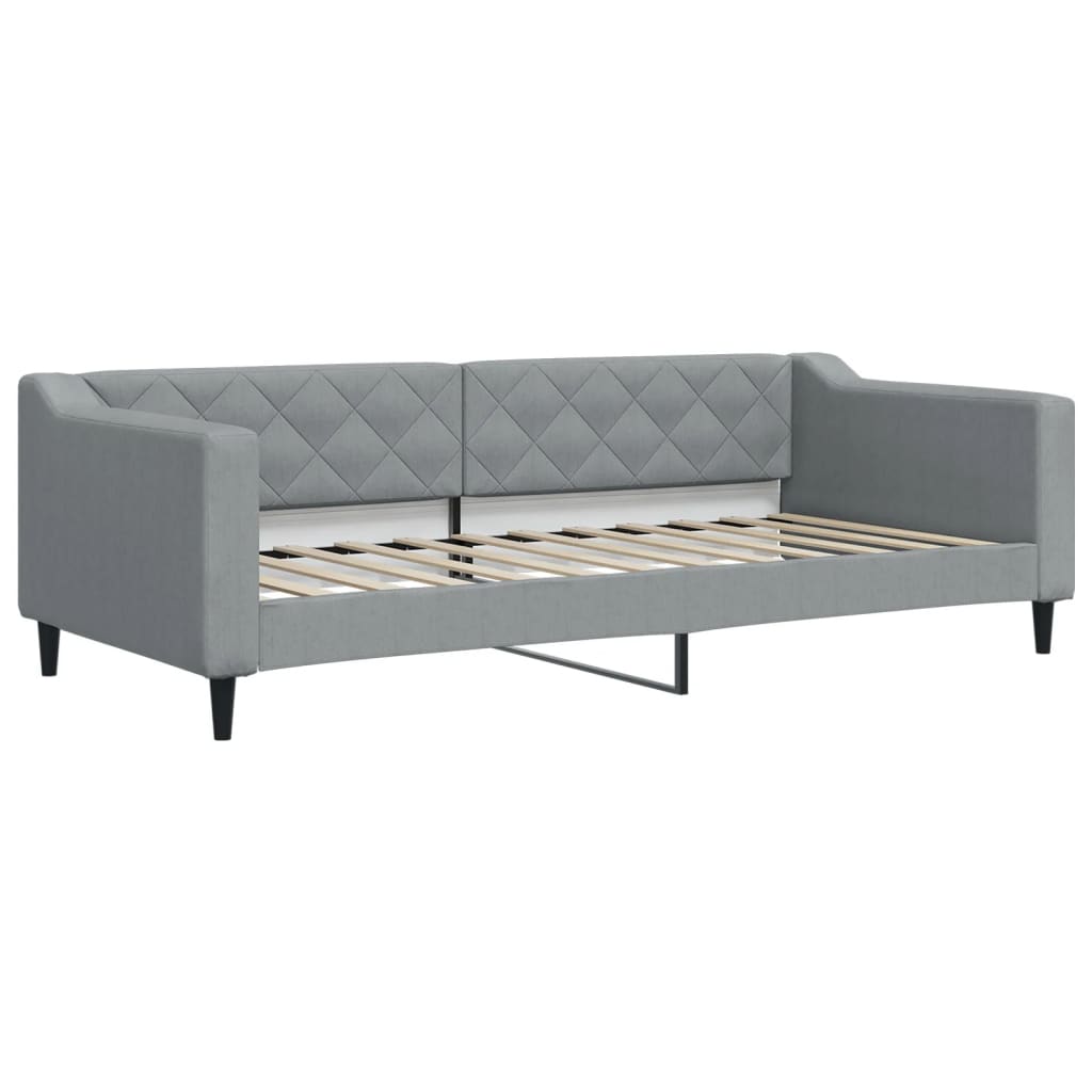 Slaapbank met matras 90x200 cm stof lichtgrijs 90 x 200 cm Lichtgrijs met matras