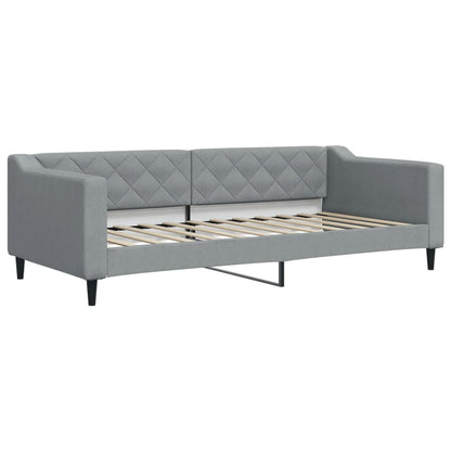 Slaapbank met matras 90x200 cm stof lichtgrijs 90 x 200 cm Lichtgrijs met matras