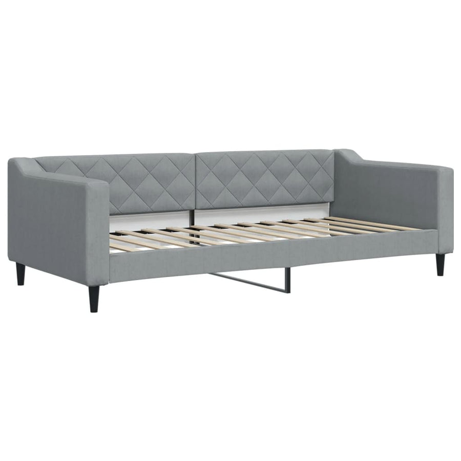 Slaapbank met matras 90x200 cm stof lichtgrijs 90 x 200 cm Lichtgrijs met matras
