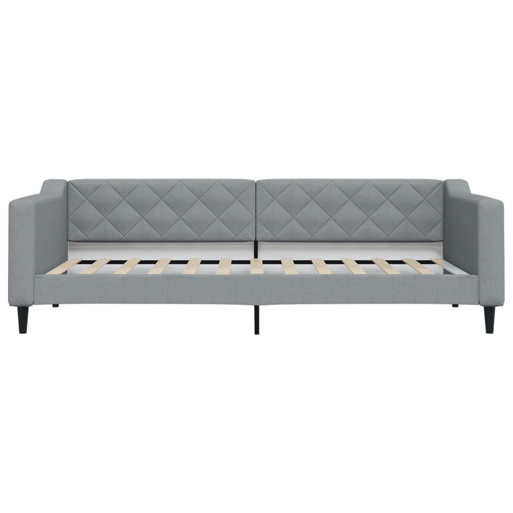 Slaapbank met matras 90x200 cm stof lichtgrijs 90 x 200 cm Lichtgrijs met matras