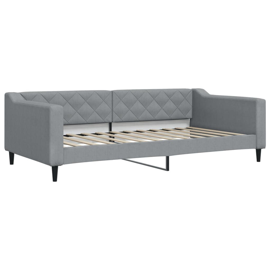 Slaapbank met matras 100x200 cm stof lichtgrijs 100 x 200 cm Lichtgrijs met matras