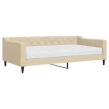 Slaapbank met matras 100x200 cm stof crèmekleurig 100 x 200 cm Crème met matras
