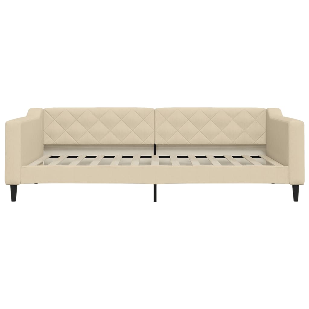 Slaapbank met matras 100x200 cm stof crèmekleurig 100 x 200 cm Crème met matras