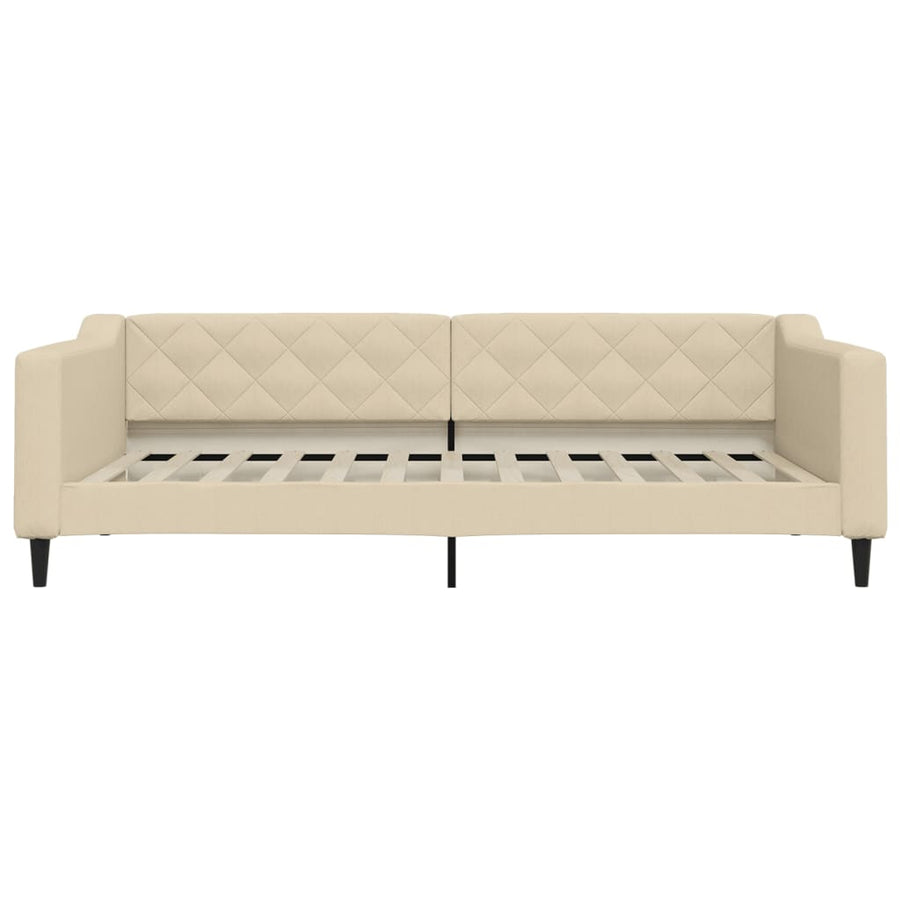 Slaapbank met matras 100x200 cm stof crèmekleurig 100 x 200 cm Crème met matras