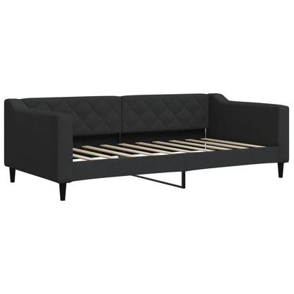 Slaapbank Stof 90 x 190 cm Zwart met matras