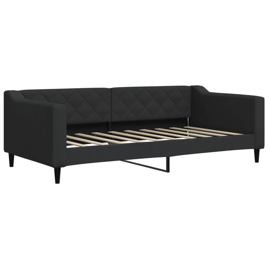 Slaapbank Stof 90 x 190 cm Zwart met matras