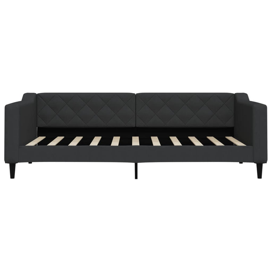Slaapbank Stof 90 x 190 cm Zwart met matras