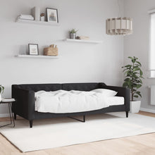 Slaapbank Stof 90 x 190 cm Zwart met matras