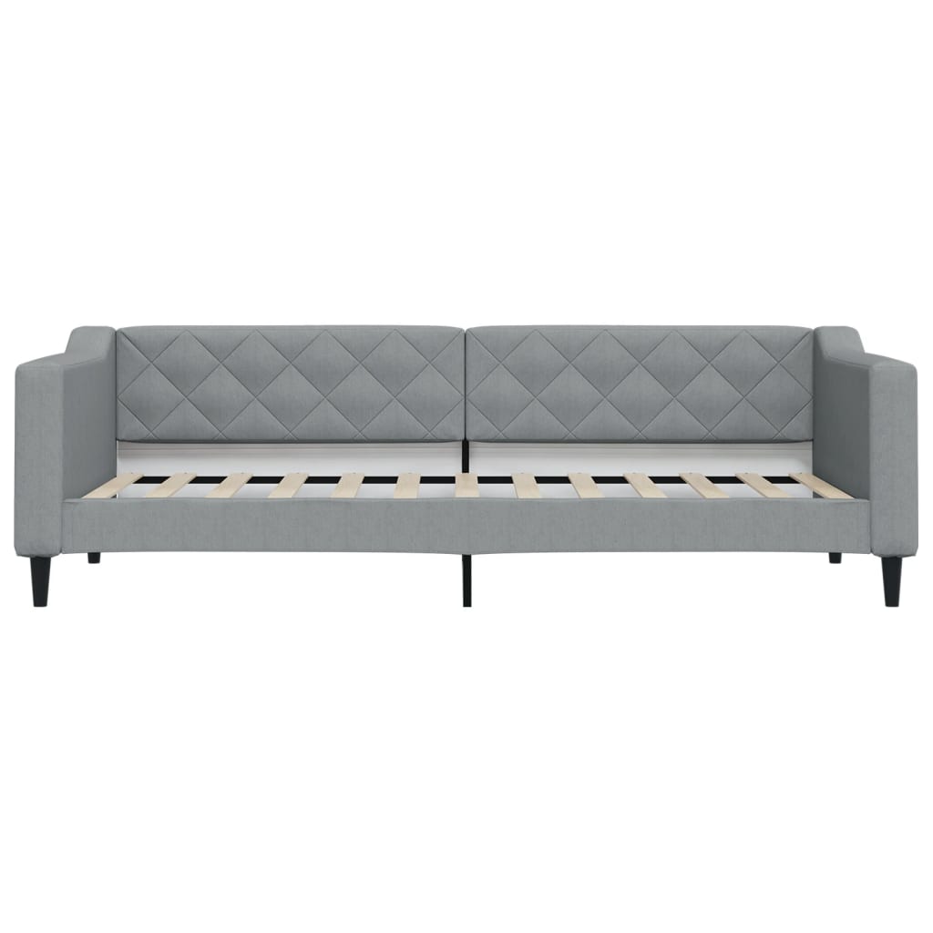 Slaapbank met onderschuifbed 80x200 cm stof lichtgrijs