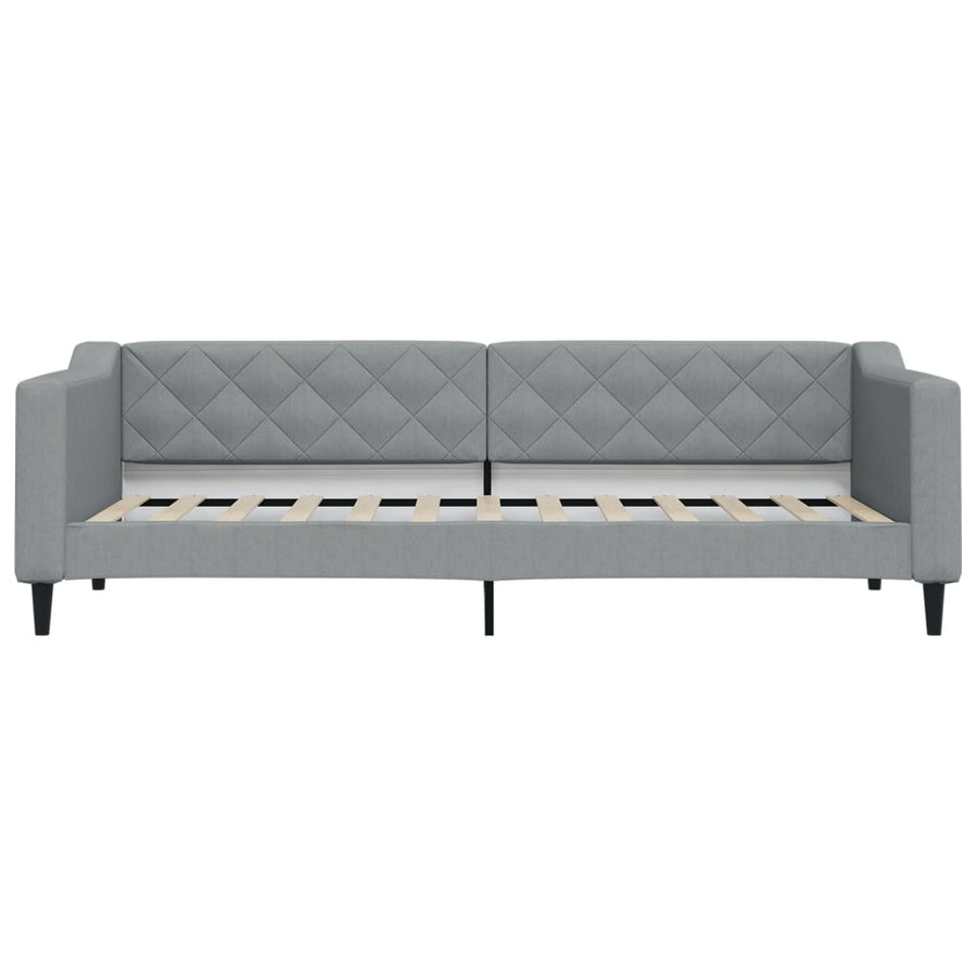 Slaapbank met onderschuifbed 80x200 cm stof lichtgrijs