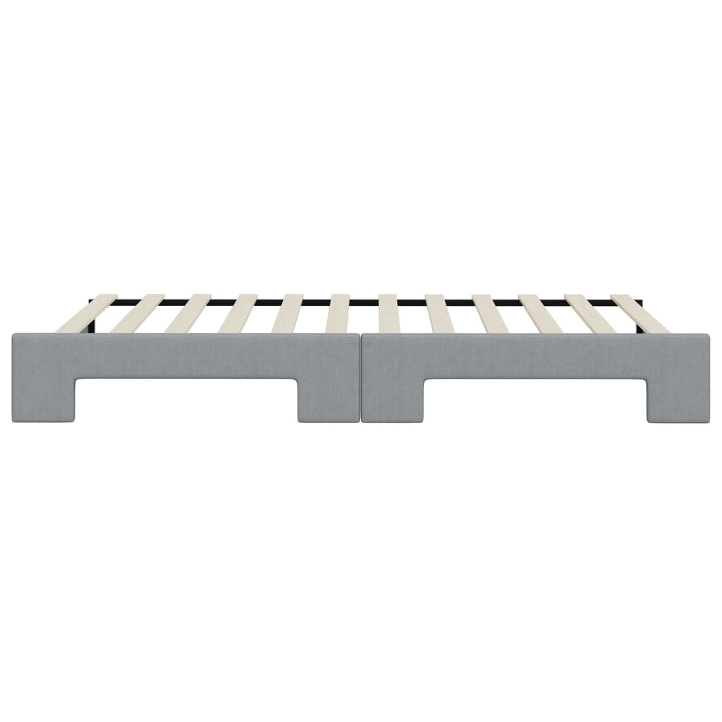 Slaapbank met onderschuifbed 80x200 cm stof lichtgrijs