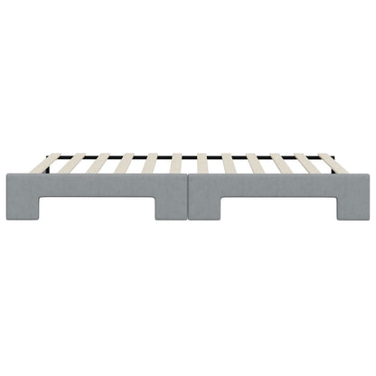 Slaapbank met onderschuifbed 80x200 cm stof lichtgrijs
