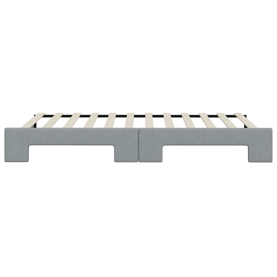 Slaapbank met onderschuifbed 80x200 cm stof lichtgrijs