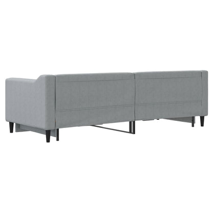 Slaapbank met onderschuifbed 80x200 cm stof lichtgrijs