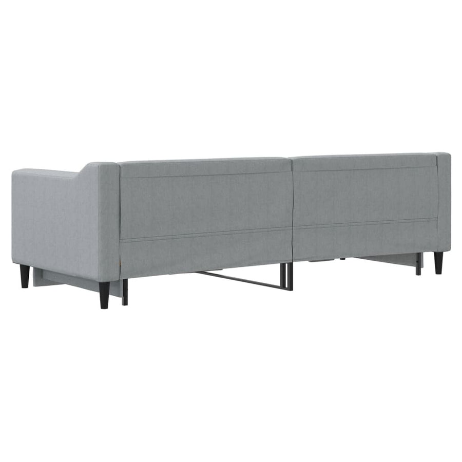 Slaapbank met onderschuifbed 80x200 cm stof lichtgrijs
