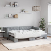 Slaapbank met onderschuifbed 80x200 cm lichtgrijs