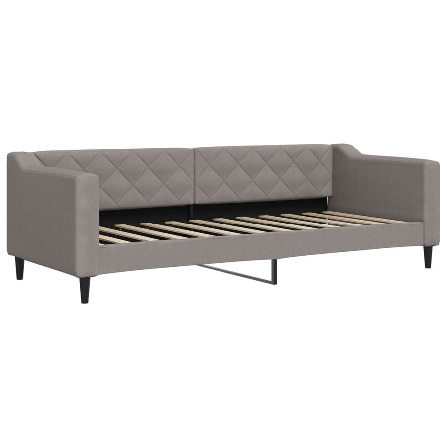 Slaapbank met onderschuifbed 80x200 cm stof taupe 80 x 200 cm Taupe met onderschuifbed