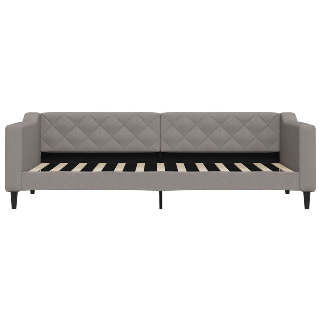 Slaapbank met onderschuifbed 80x200 cm stof taupe 80 x 200 cm Taupe met onderschuifbed