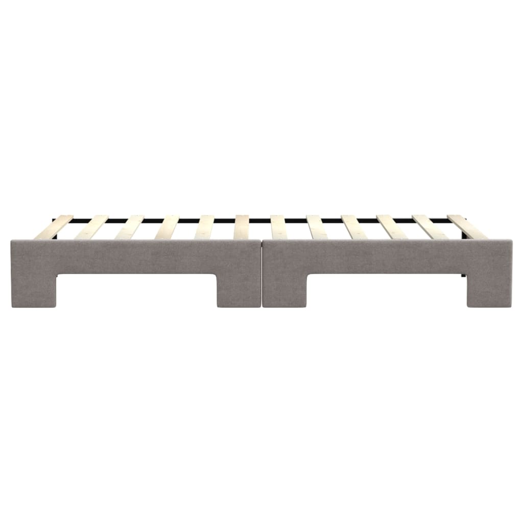 Slaapbank met onderschuifbed 80x200 cm stof taupe 80 x 200 cm Taupe met onderschuifbed