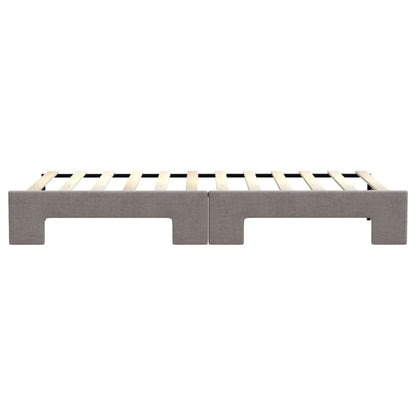 Slaapbank met onderschuifbed 80x200 cm stof taupe 80 x 200 cm Taupe met onderschuifbed