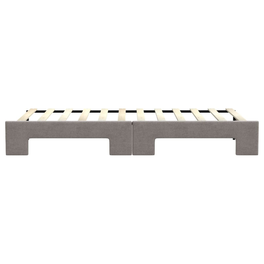 Slaapbank met onderschuifbed 80x200 cm stof taupe 80 x 200 cm Taupe met onderschuifbed