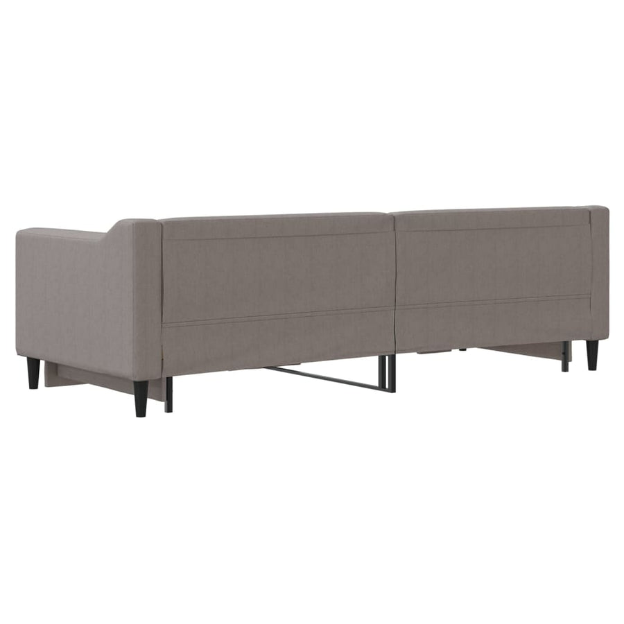 Slaapbank met onderschuifbed 80x200 cm stof taupe 80 x 200 cm Taupe met onderschuifbed