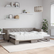 Slaapbank met onderschuifbed 80x200 cm taupe