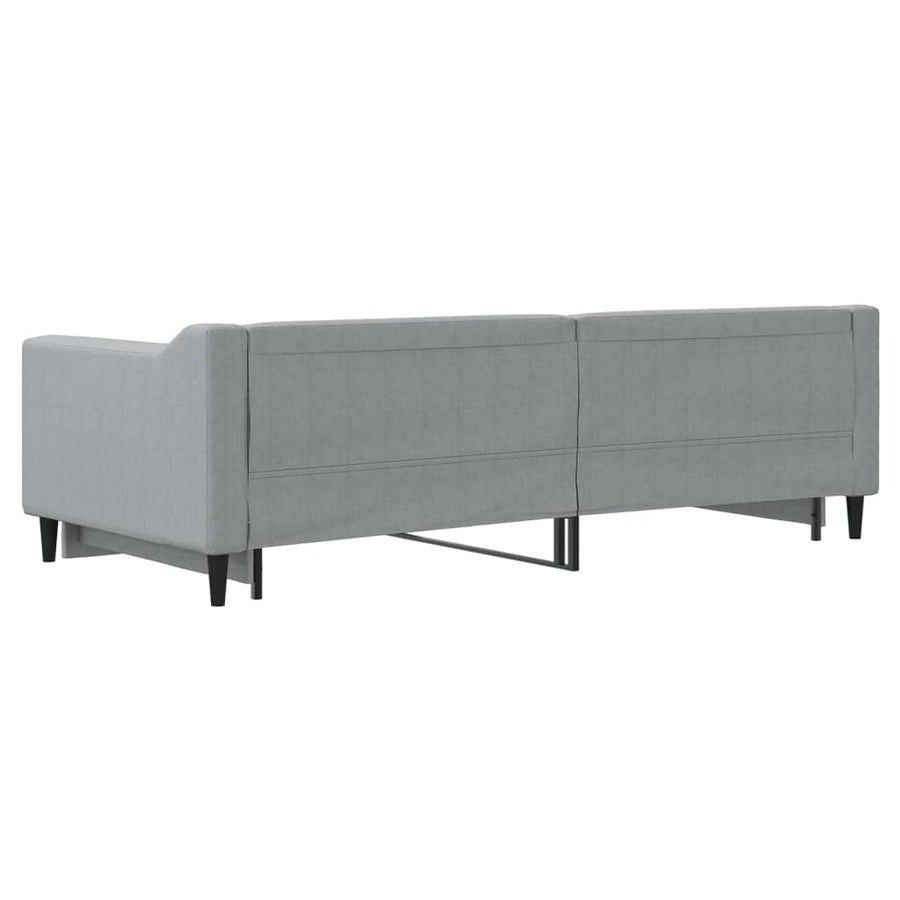 Slaapbank met onderschuifbed 90x200 cm stof lichtgrijs 90 x 200 cm Lichtgrijs met onderschuifbed