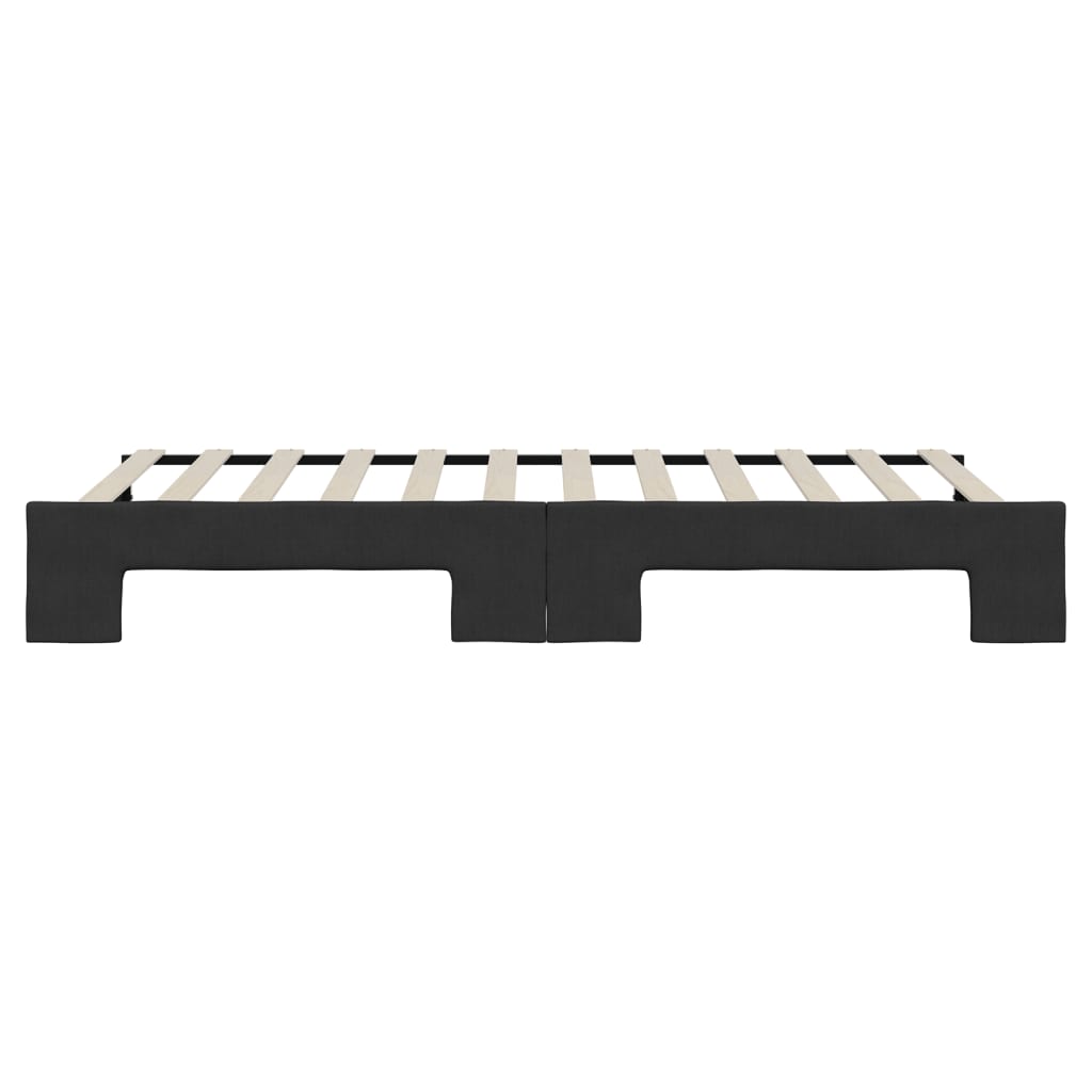 Slaapbank met onderschuifbed 90x200 cm stof zwart 90 x 200 cm Zwart met onderschuifbed