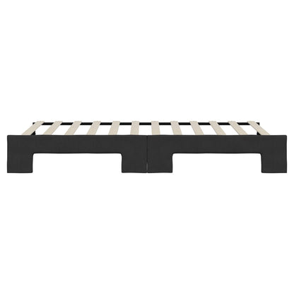 Slaapbank met onderschuifbed 90x200 cm stof zwart 90 x 200 cm Zwart met onderschuifbed