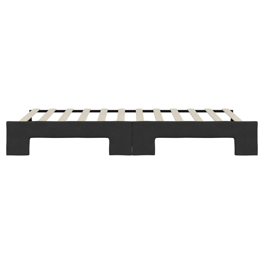 Slaapbank met onderschuifbed 90x200 cm stof zwart 90 x 200 cm Zwart met onderschuifbed