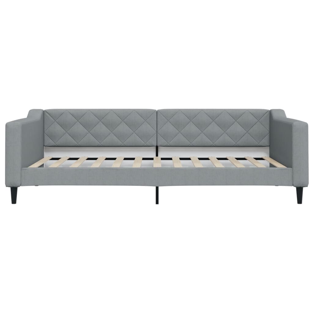 Slaapbank met onderschuifbed 100x200 cm stof lichtgrijs 100 x 200 cm Lichtgrijs met onderschuifbed