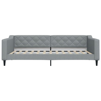 Slaapbank met onderschuifbed 100x200 cm stof lichtgrijs 100 x 200 cm Lichtgrijs met onderschuifbed