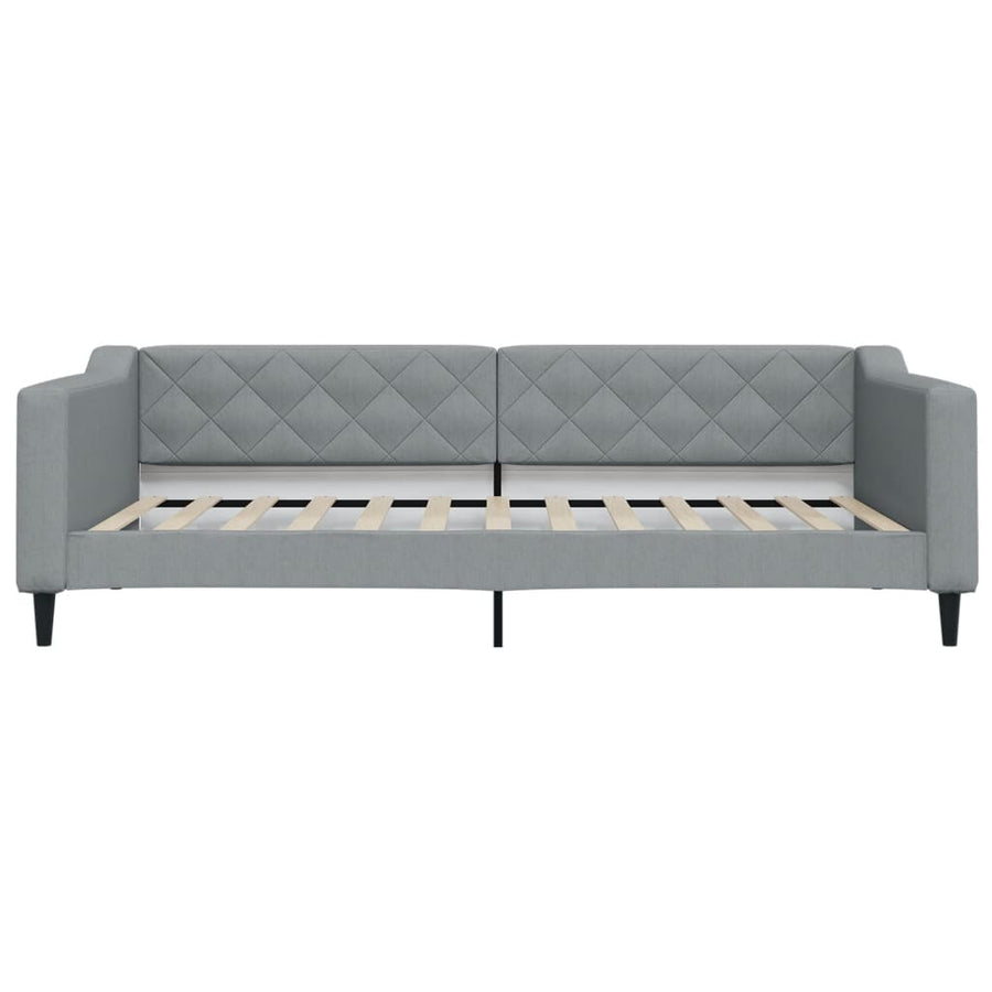 Slaapbank met onderschuifbed 100x200 cm stof lichtgrijs 100 x 200 cm Lichtgrijs met onderschuifbed