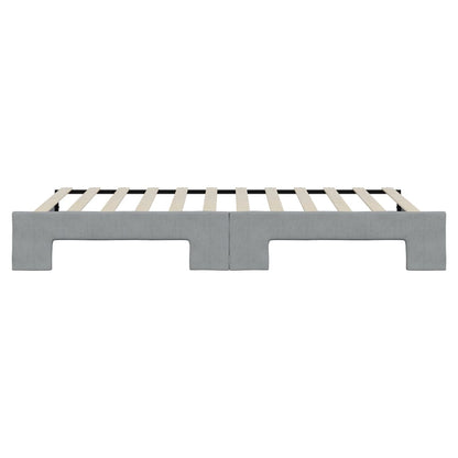 Slaapbank met onderschuifbed 100x200 cm stof lichtgrijs 100 x 200 cm Lichtgrijs met onderschuifbed