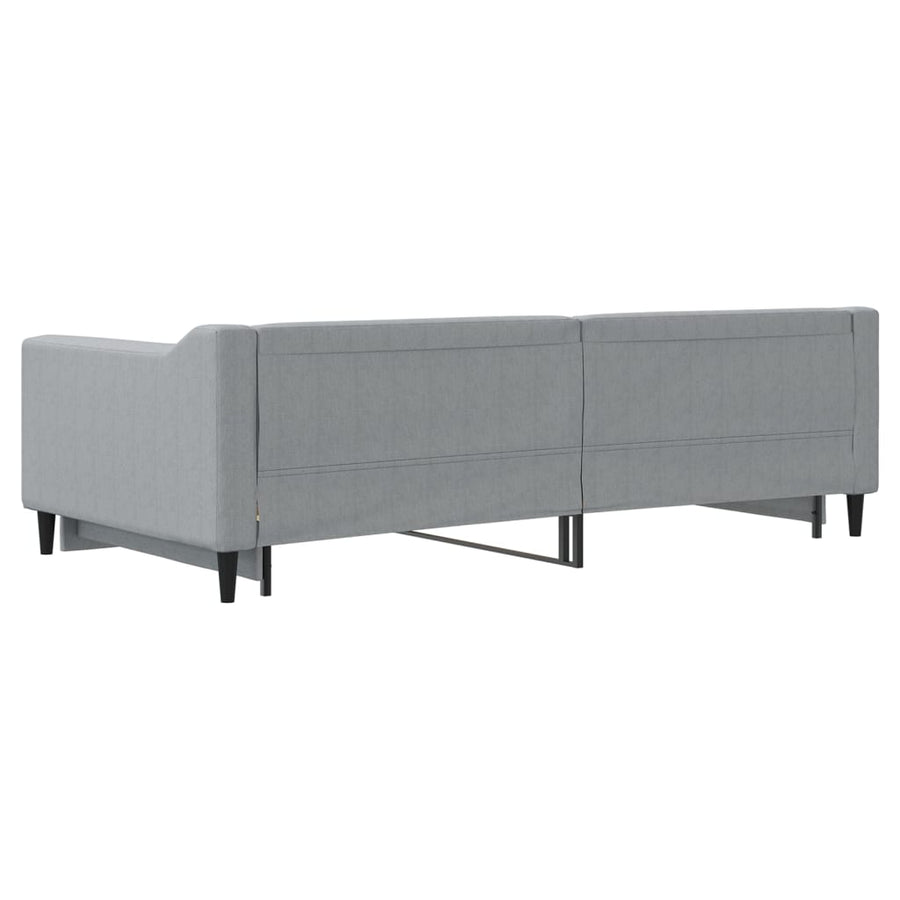 Slaapbank met onderschuifbed 100x200 cm stof lichtgrijs 100 x 200 cm Lichtgrijs met onderschuifbed